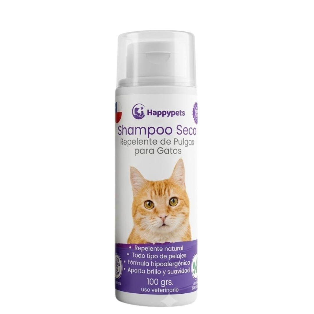 Shampoo Seco Repelente de Pulgas para Gatos