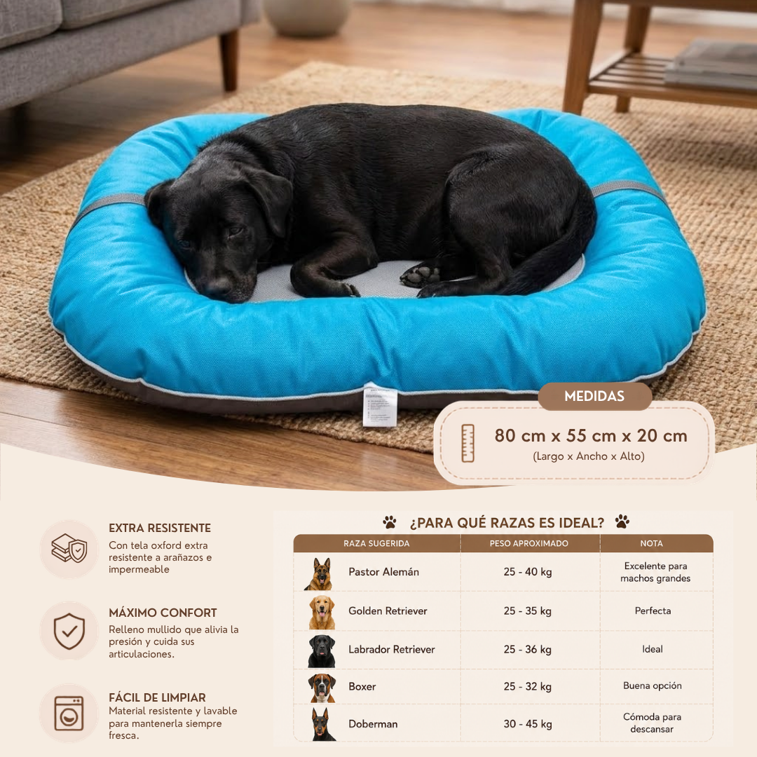 Cama Tela Oxford para Perros Medianos 80x55 cm