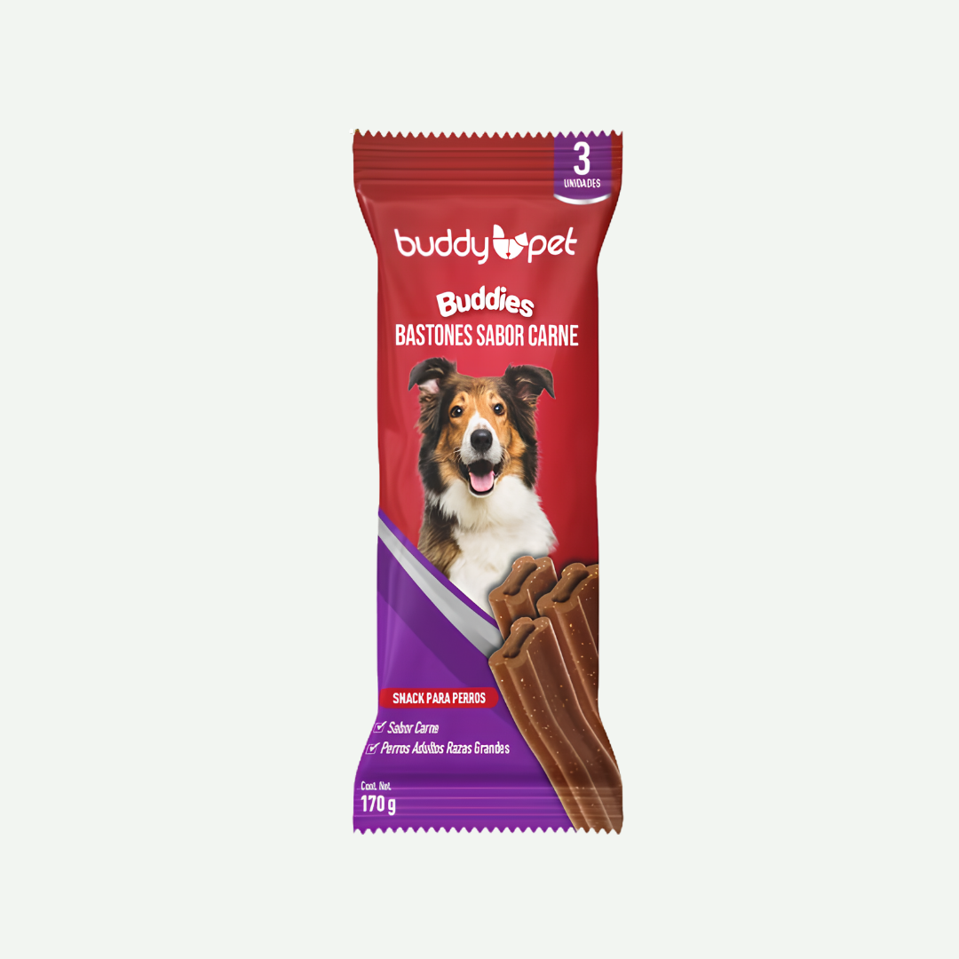 Snack Bastones sabor carne 170g - BuddyPet