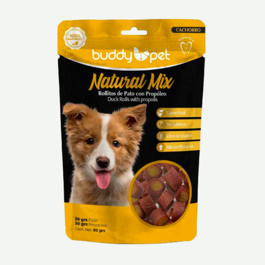 Snack Rollitos de pato con propóleo 100g - BuddyPets
