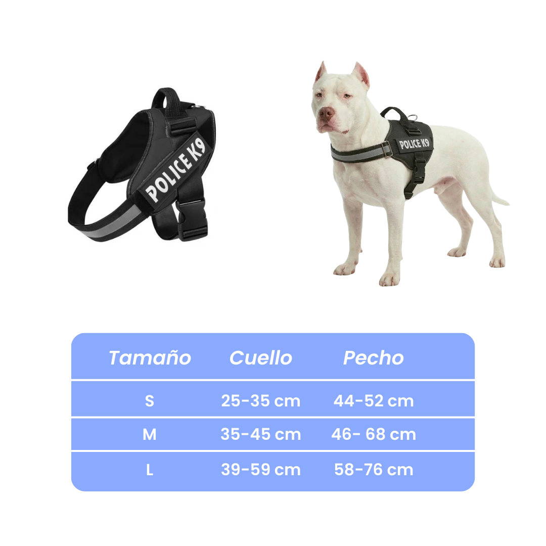 Arnés Police K9 para perros Colores