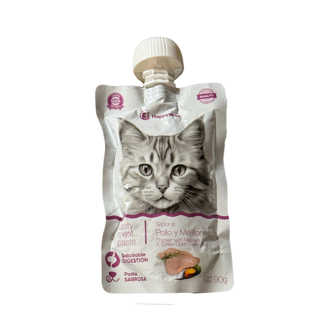 Snack Pasta liquida sabor Pollo/Mejillones HAPPYPETS 90GR