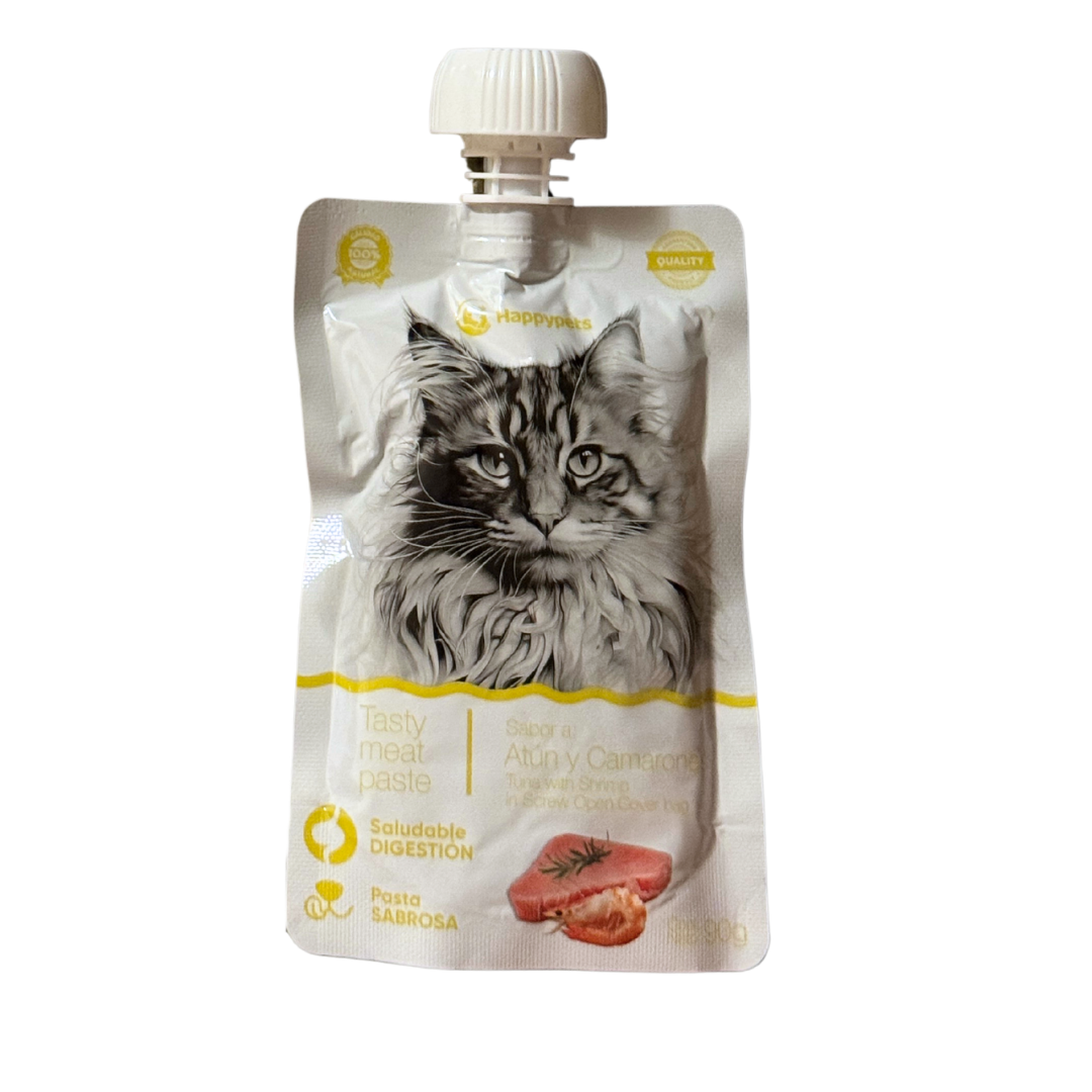 Snack Pasta liquida sabor Atún/Camarón HAPPYPETS 90GR