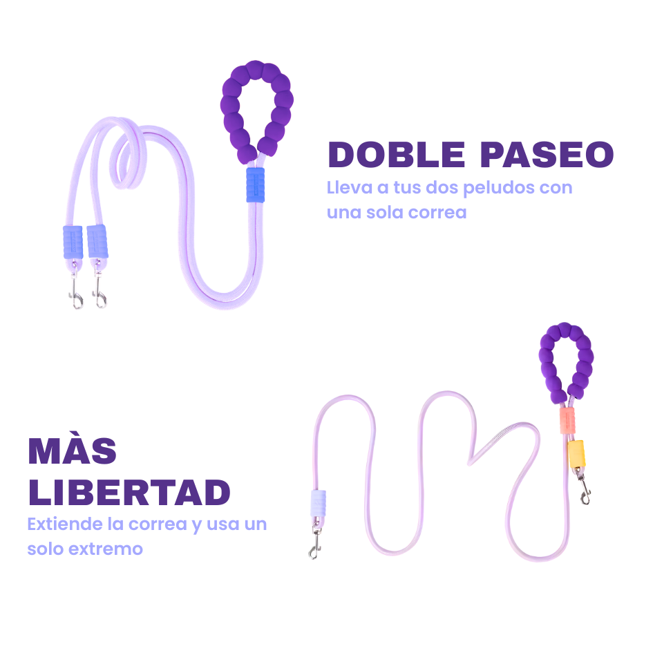 Correa de paseo Doble Ajustable 1.5mts * 1cm