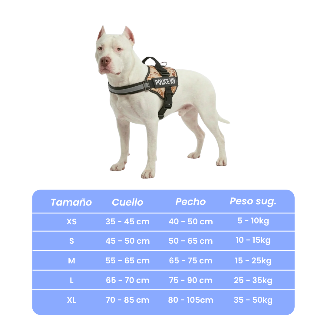 Arnés Police K9 para perros Camuflaje