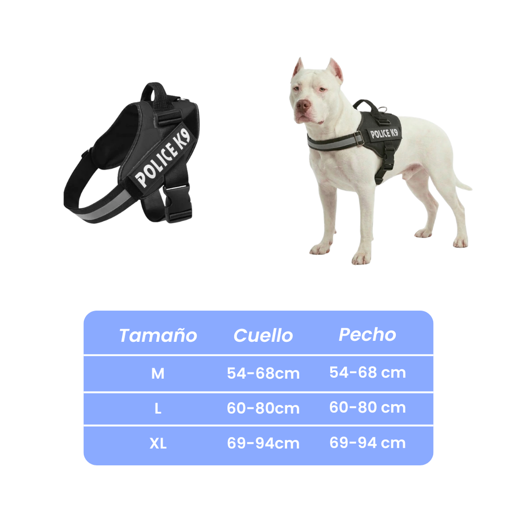 Arnés Police K9 para perros Colores