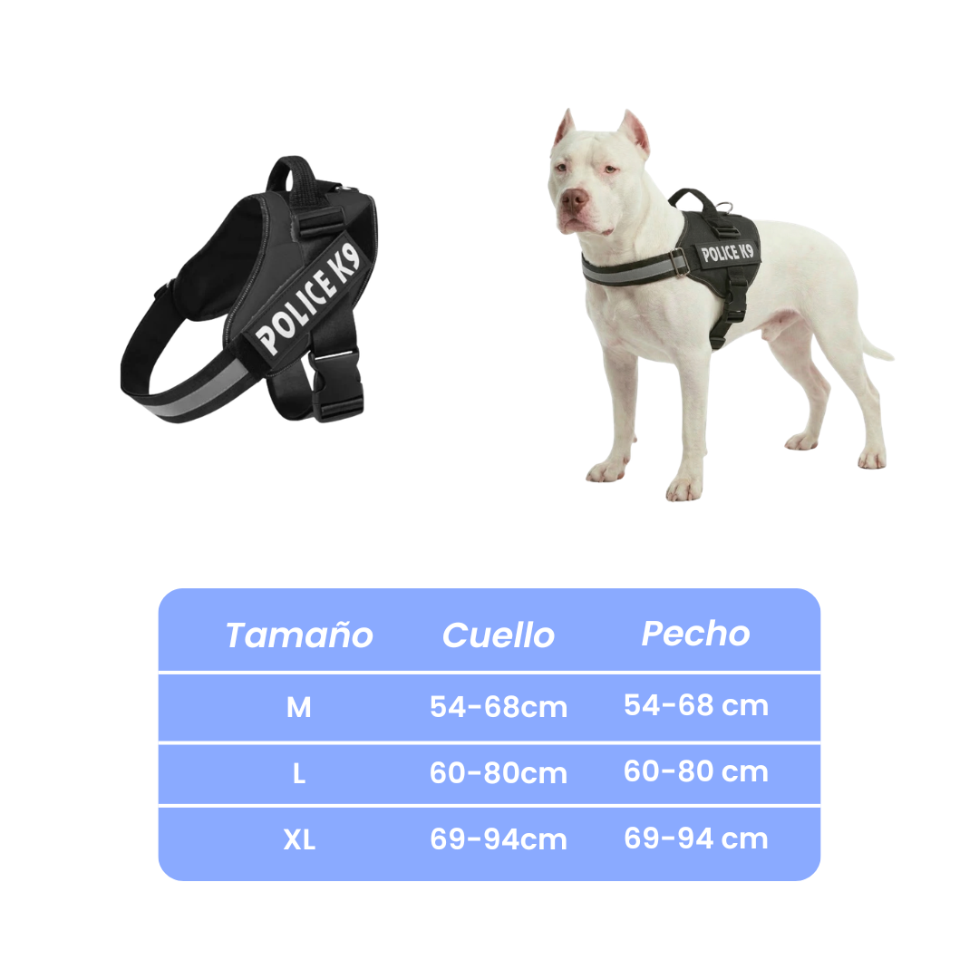 Arnés Police K9 para perros Colores