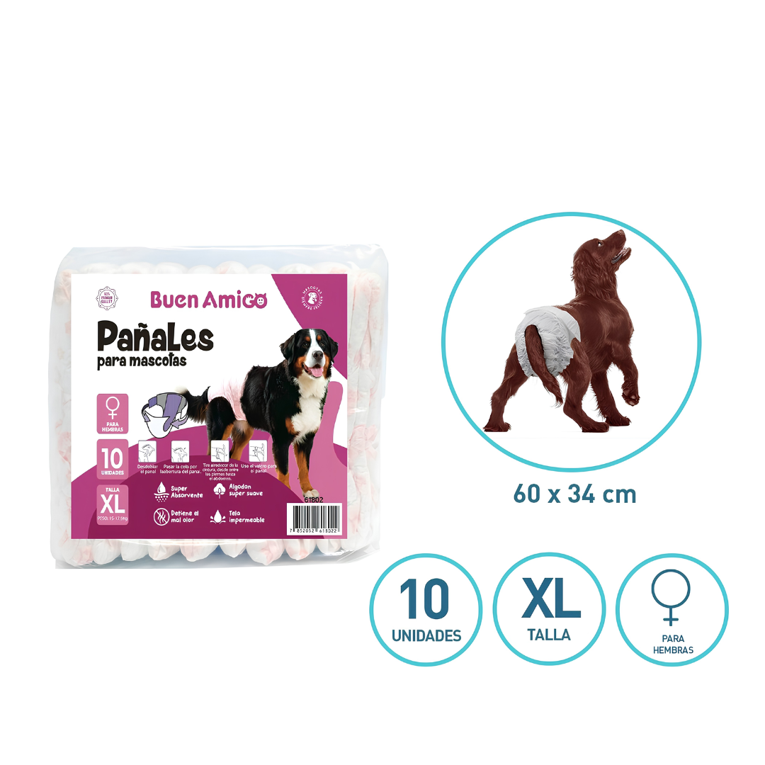 Pañales desechables para Hembras 10 Uds