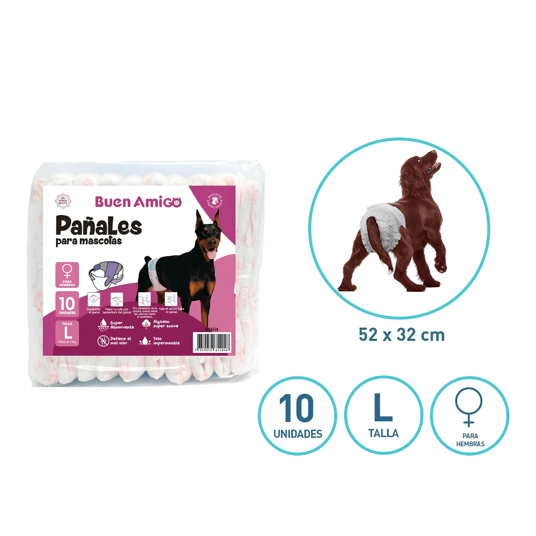 Pañales desechables para Hembras 10 Uds