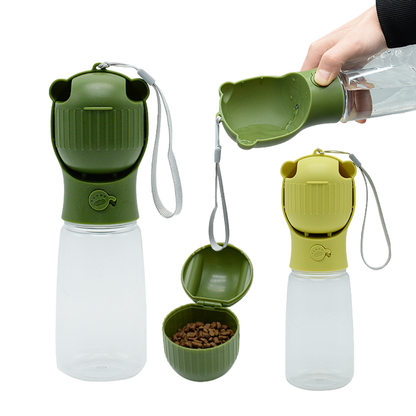 Botella dispensadora de agua y comida