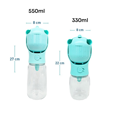 Botella dispensadora de agua y comida