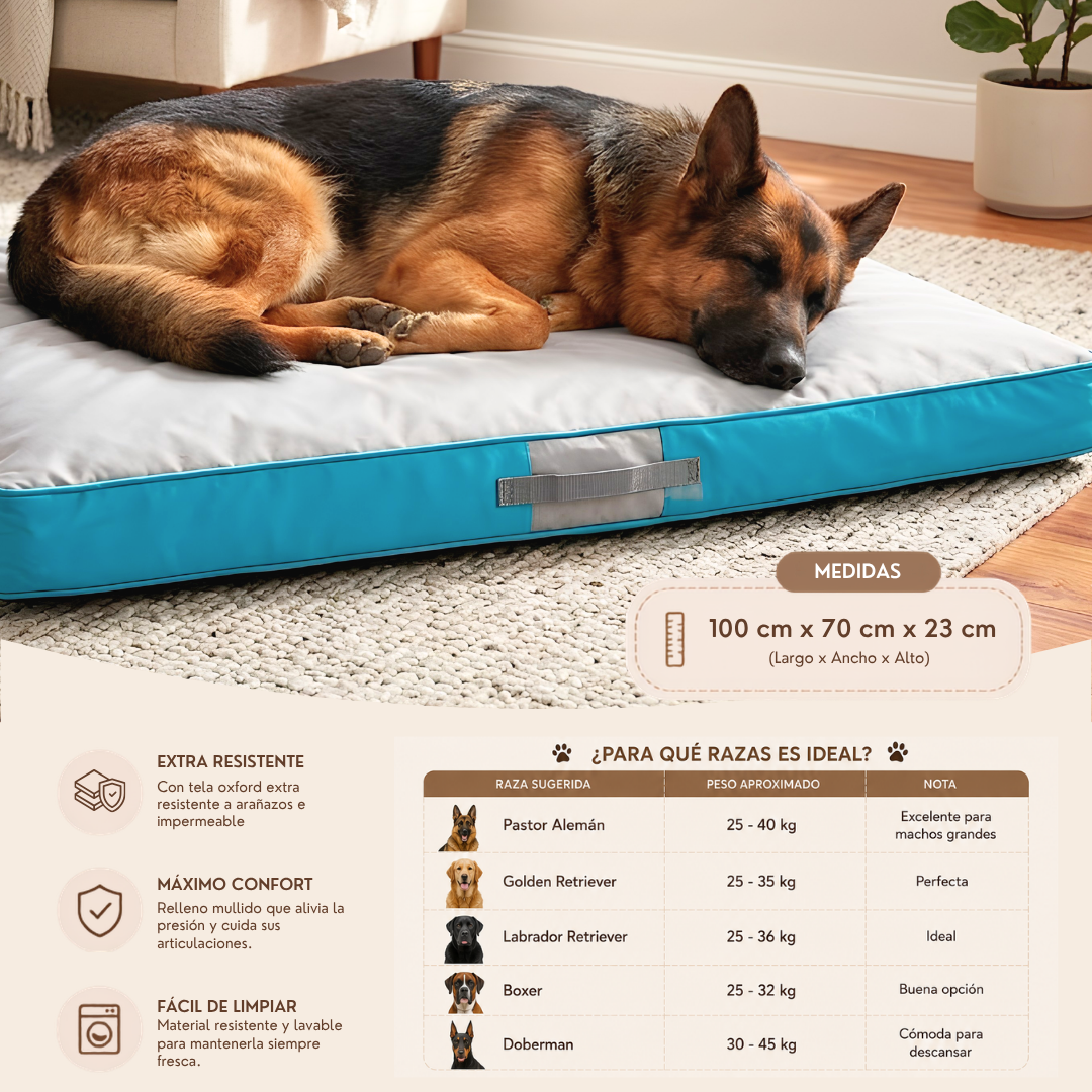 Cama Tela Oxford para Perros Grandes 100x70 cm