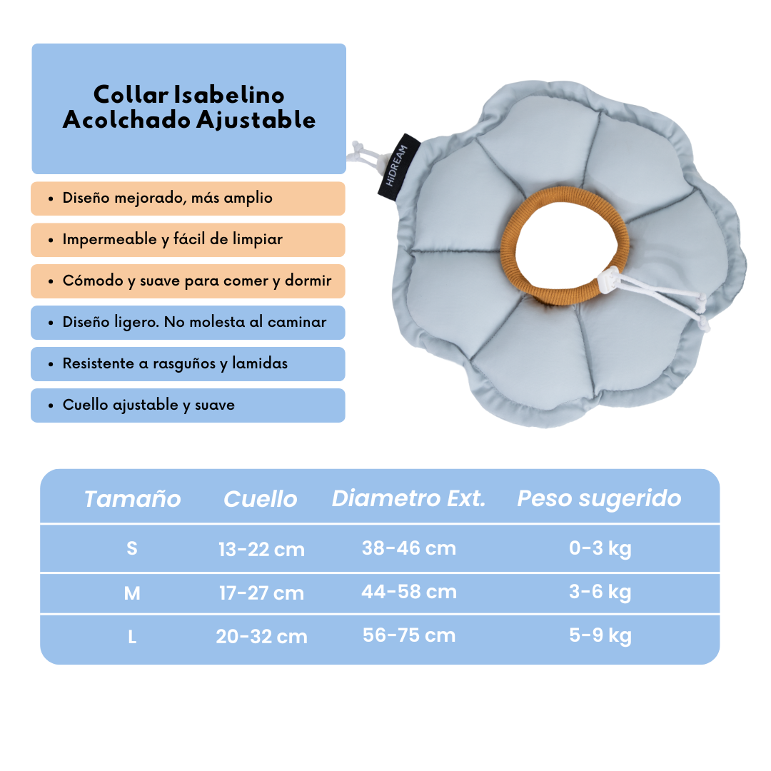 Collar Isabelino Acolchado Ajustable