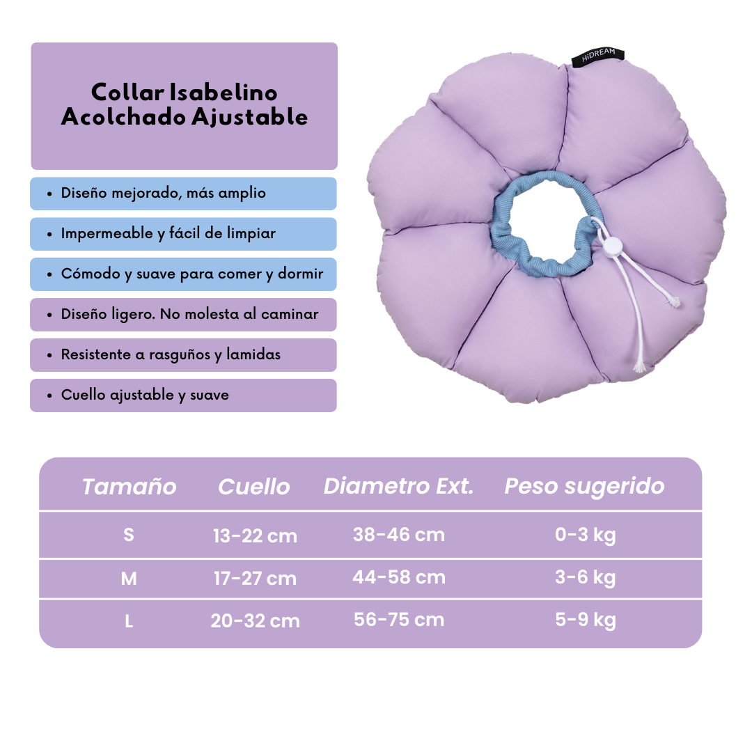Collar Isabelino Acolchado Ajustable