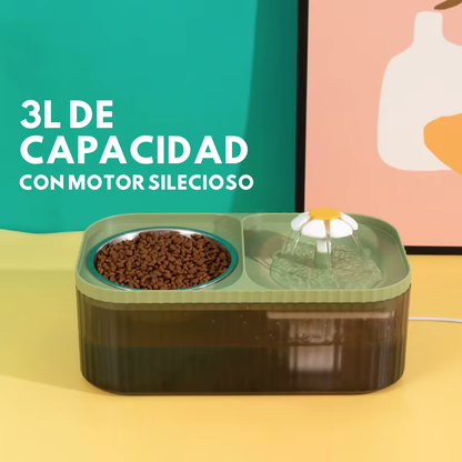 Comedero y bebedero Con fuente de agua