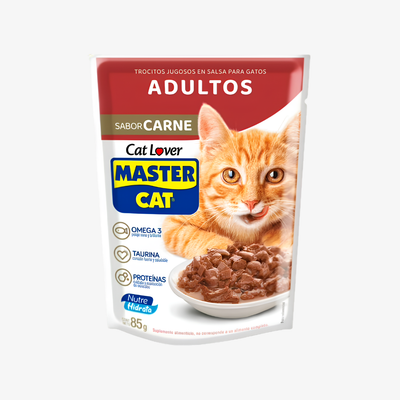 Sobres de Alimento Húmedo Master Cat Carne 85gr