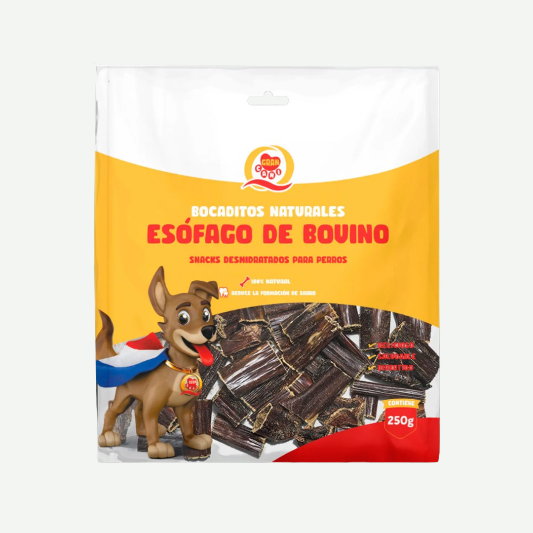 Snack Esófagos de bovino Deshidratados 100g - Gran Cani