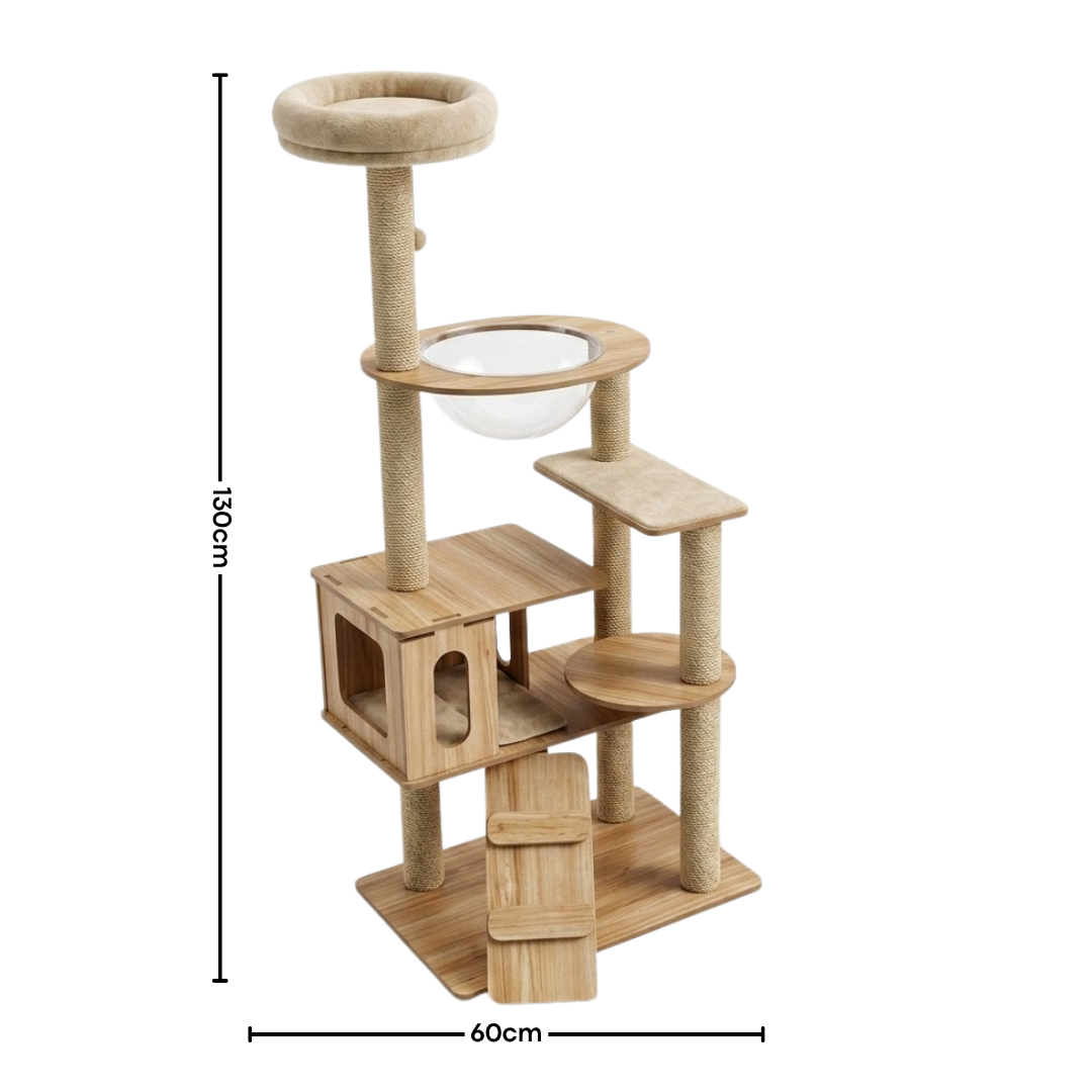 Rascador Madera Multinivel Premium 1.4mts