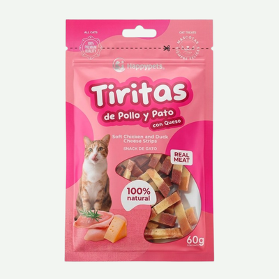 Tiritas de Pollo y pato para gatos 60g