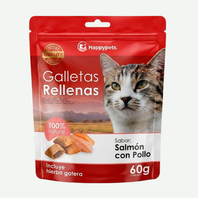 Galletas Rellenas - Sabor Salmón con Pollo 60g